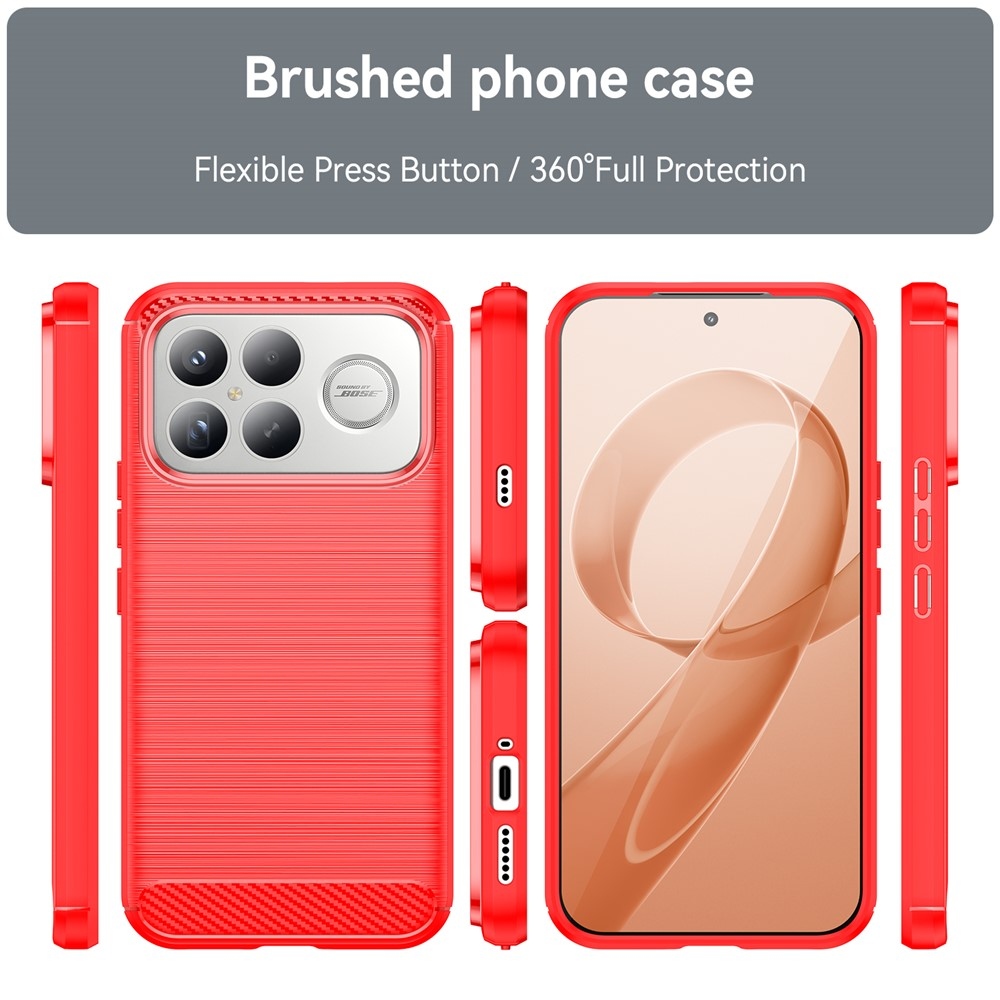 Carbon odolný gélový obal na Xiaomi Poco F8 Ultra 5G - červený