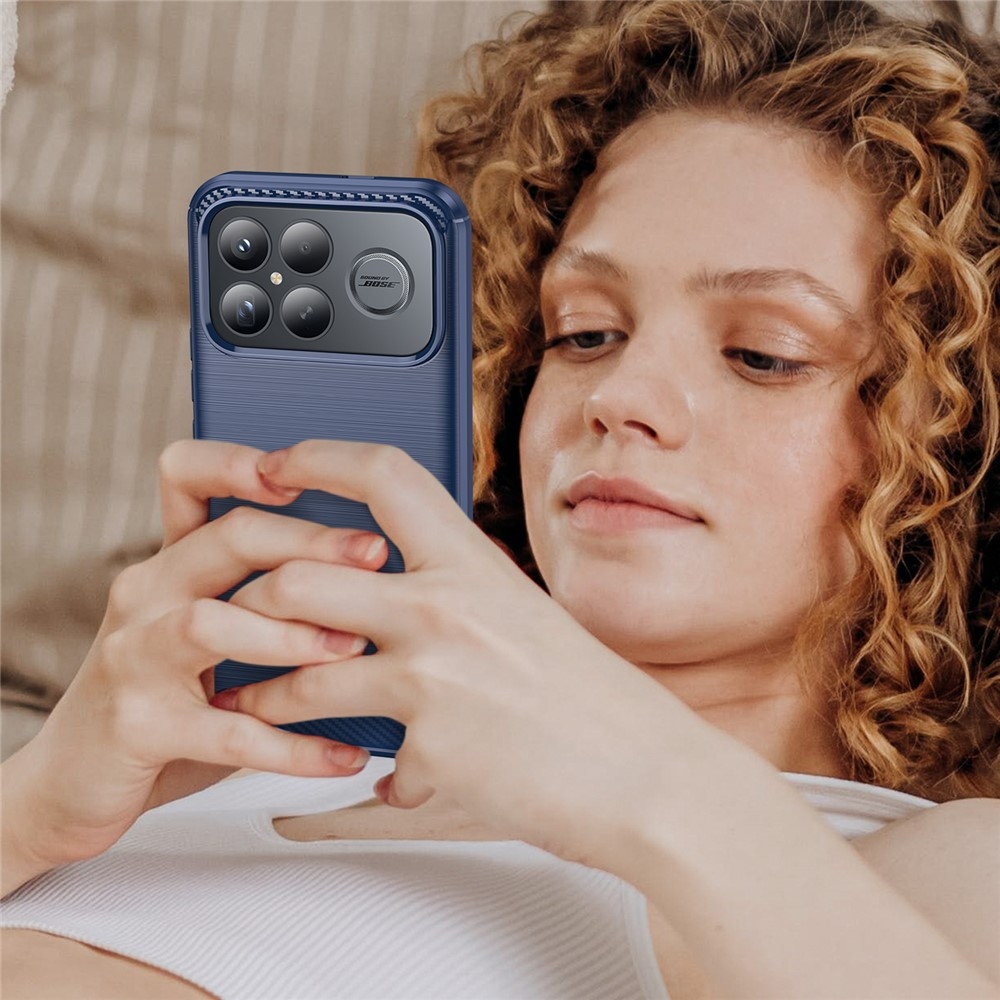 Carbon odolný gélový obal na Xiaomi Poco F8 Ultra 5G - modrý