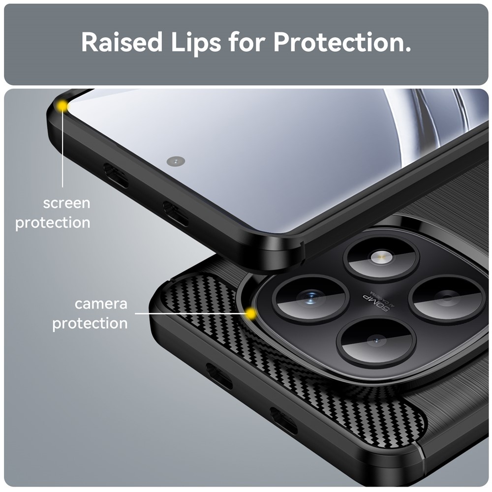 Carbon odolný gélový obal na Xiaomi Poco M8 5G/Redmi Note 15 5G - čierny