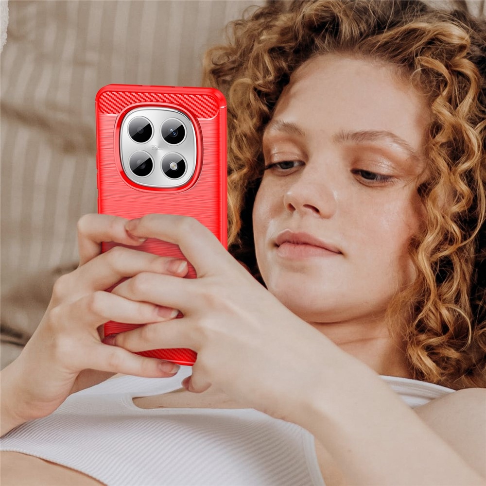 Carbon odolný gélový obal na Xiaomi Poco M8 5G/Redmi Note 15 5G - červený