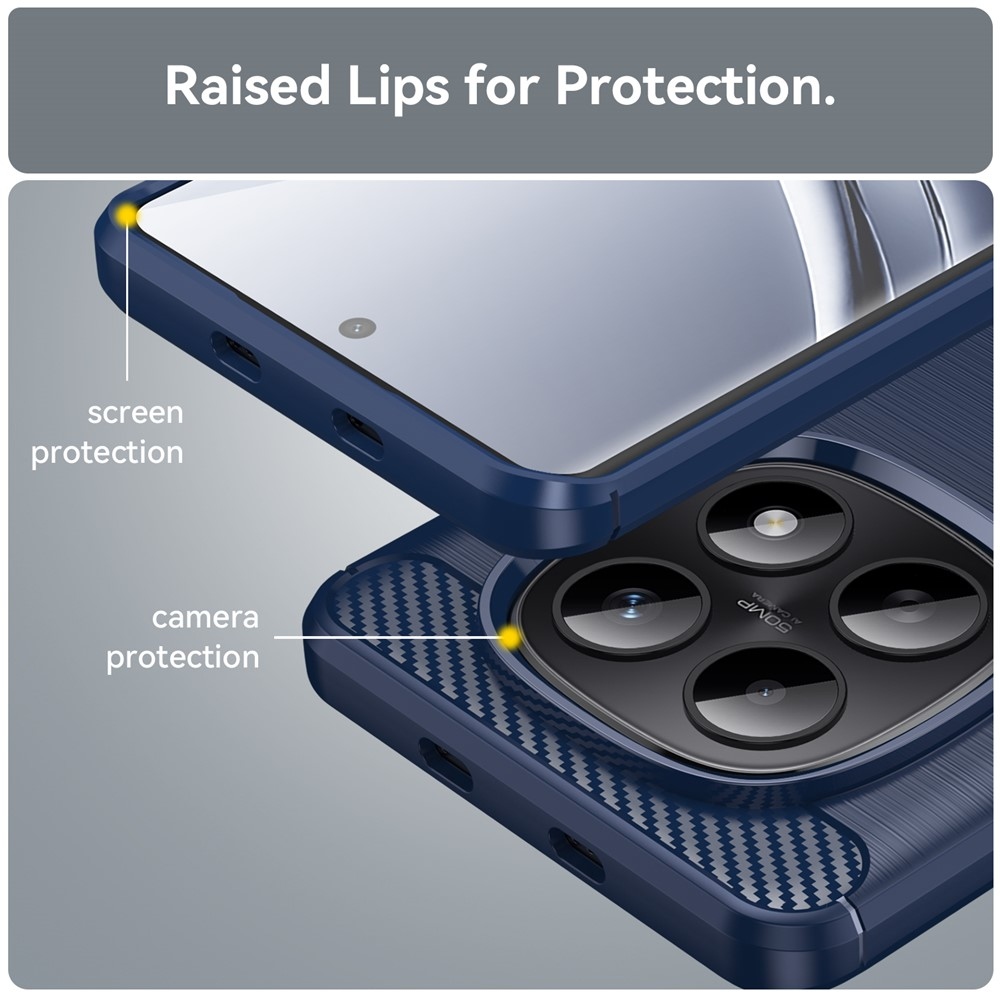 Carbon odolný gélový obal na Xiaomi Poco M8 5G/Redmi Note 15 5G - modrý