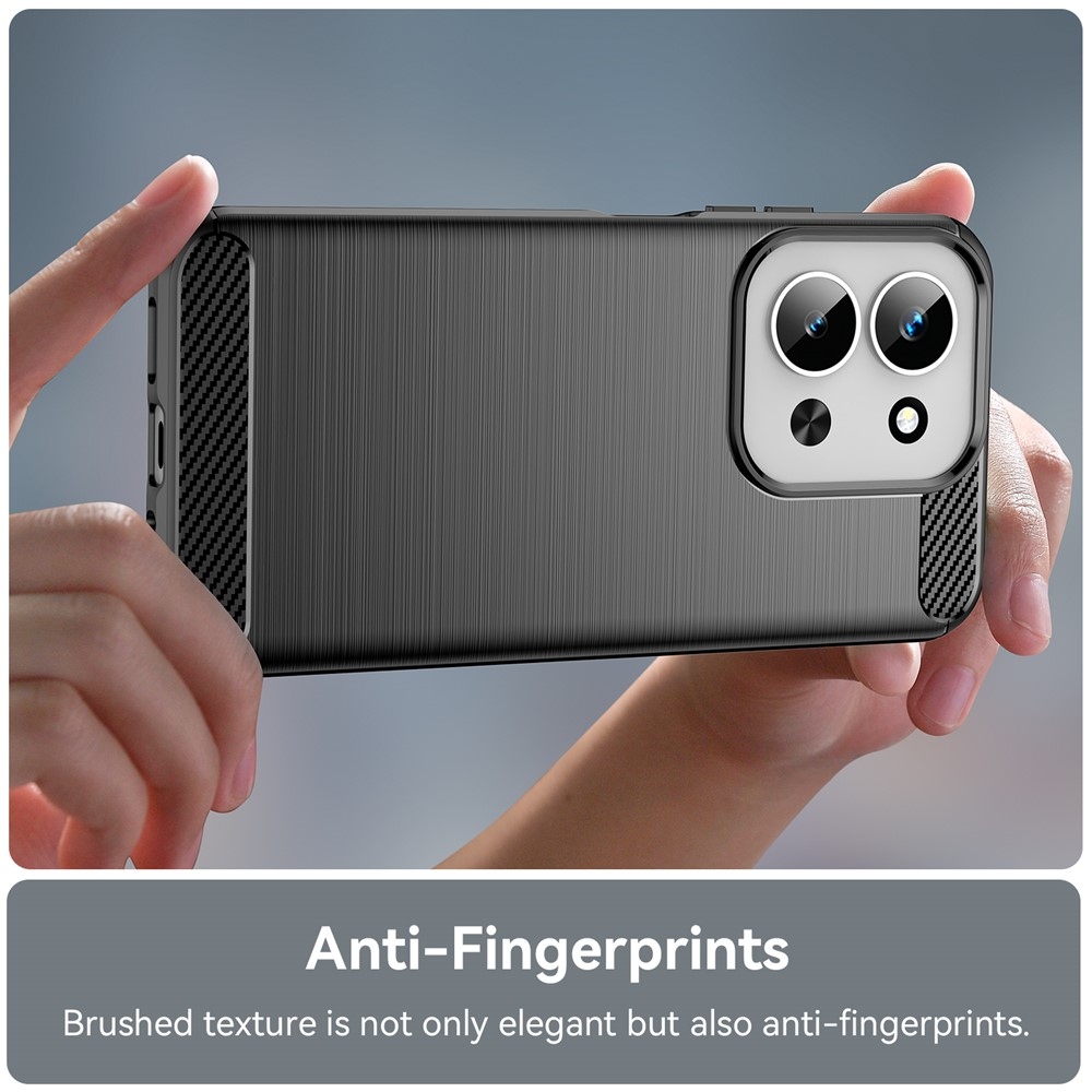 Carbon odolný gélový obal na Xiaomi Redmi 15C 4G (171mm)/Poco C85 4G (171mm) - čierny