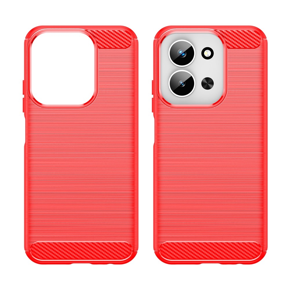 Carbon odolný gélový obal na Xiaomi Redmi 15C 4G (171mm) / Poco C85 4G (171mm) - červený