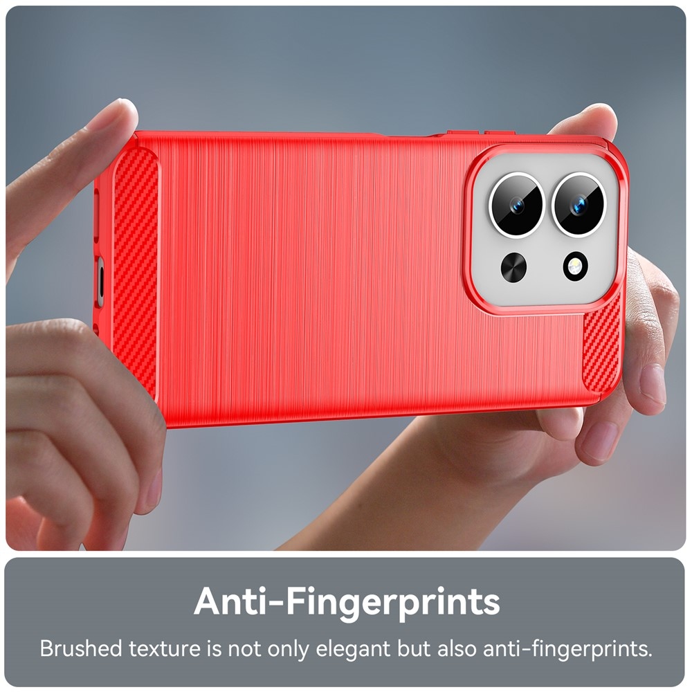 Carbon odolný gélový obal na Xiaomi Redmi 15C 4G (171mm) / Poco C85 4G (171mm) - červený