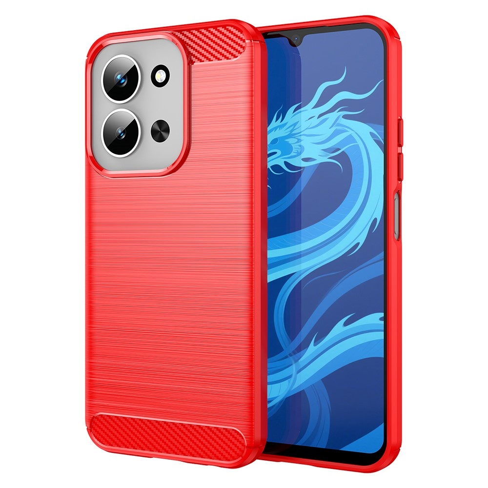 Carbon odolný gélový obal na Xiaomi Redmi 15C 4G (171mm) / Poco C85 4G (171mm) - červený