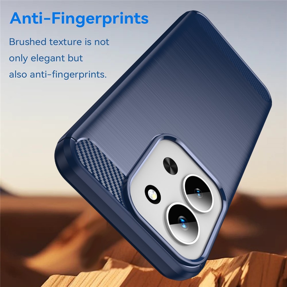 Carbon odolný gélový obal na Xiaomi Redmi 15C 4G (171mm)/Poco C85 4G (171mm) - modrý