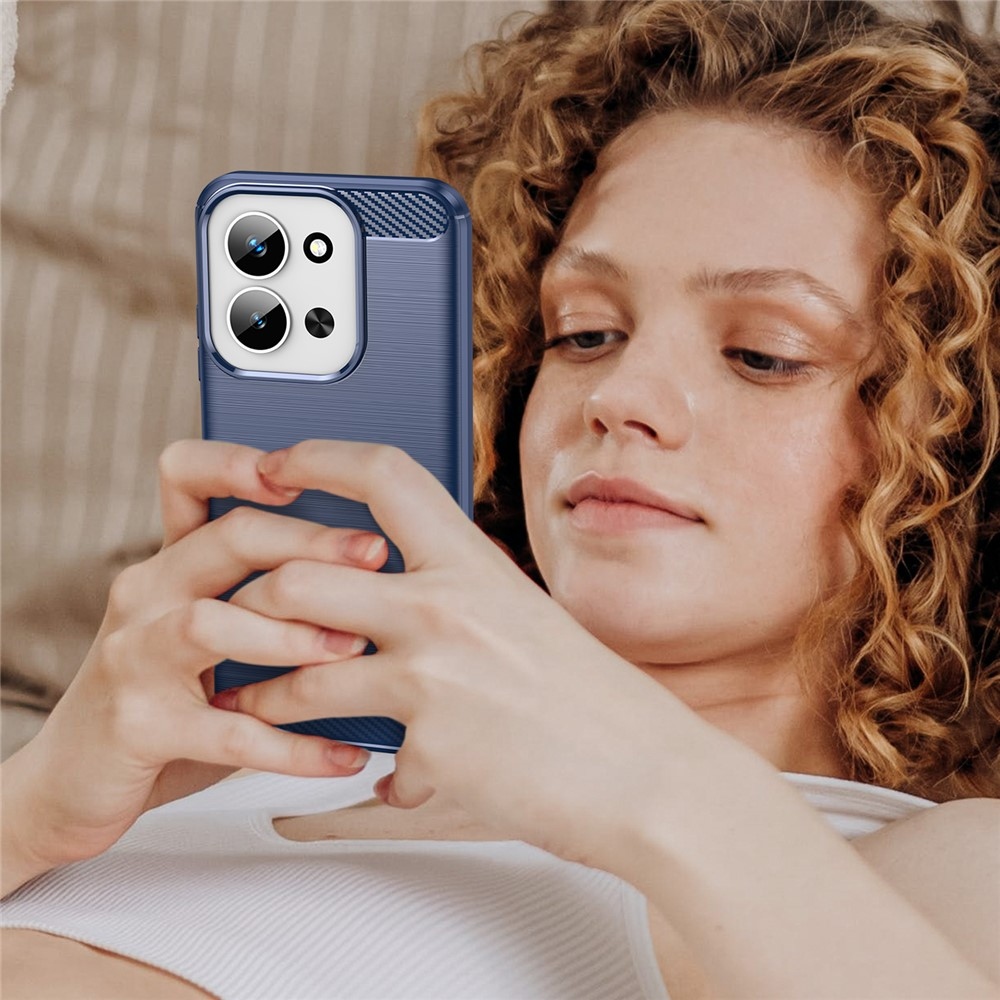 Carbon odolný gélový obal na Xiaomi Redmi 15C 4G (171mm)/Poco C85 4G (171mm) - modrý