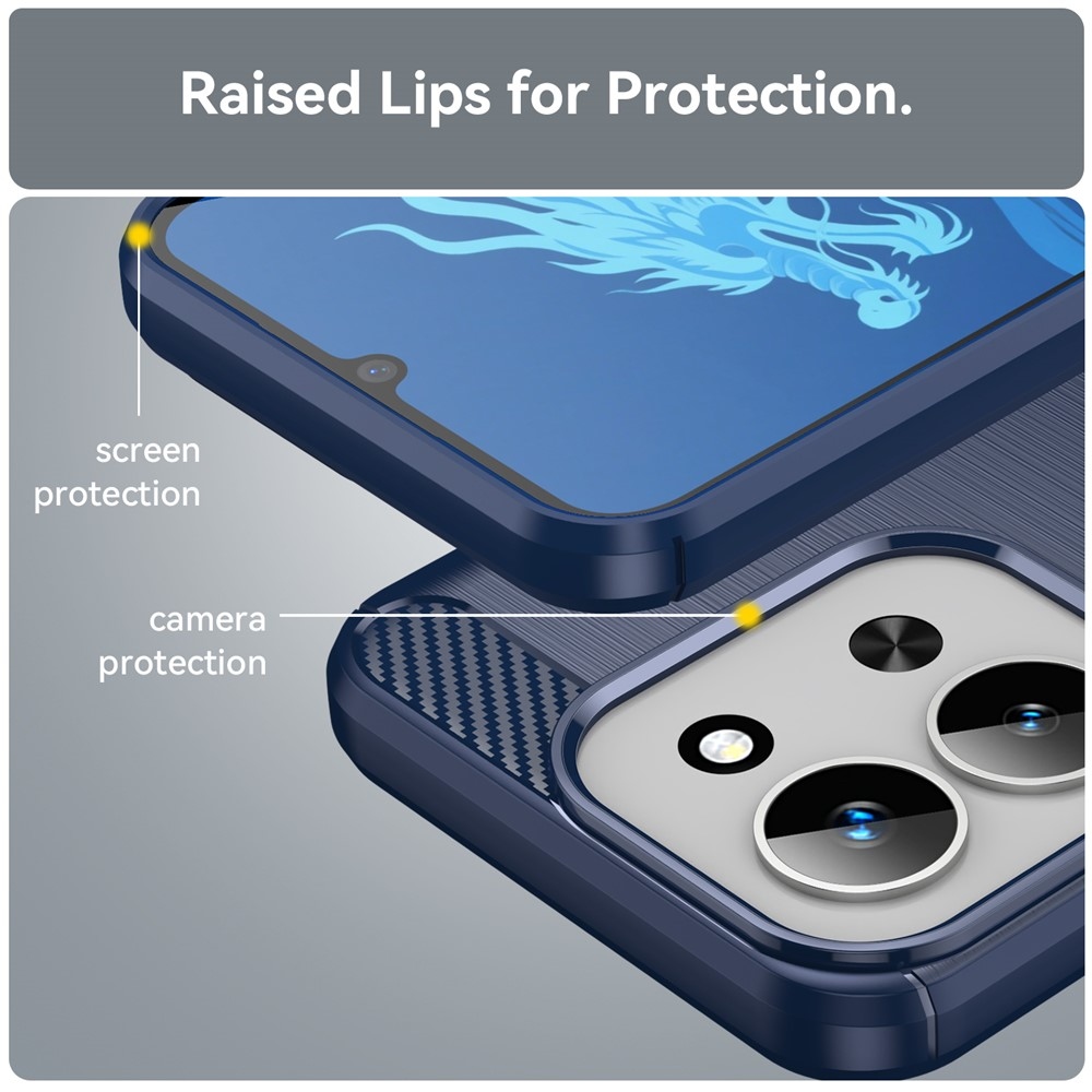 Carbon odolný gélový obal na Xiaomi Redmi 15C 4G (171mm)/Poco C85 4G (171mm) - modrý