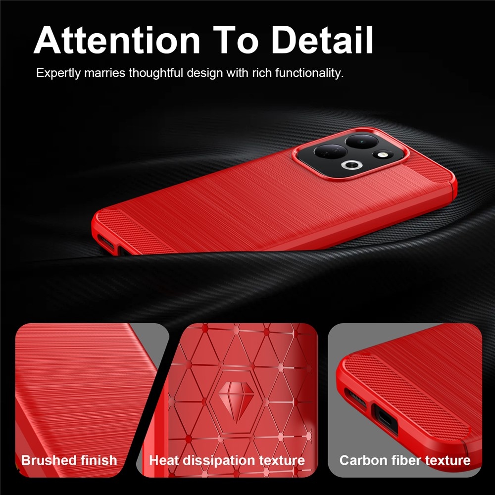 Carbon odolný gélový obal na Xiaomi Redmi 17 4G/5G - červený
