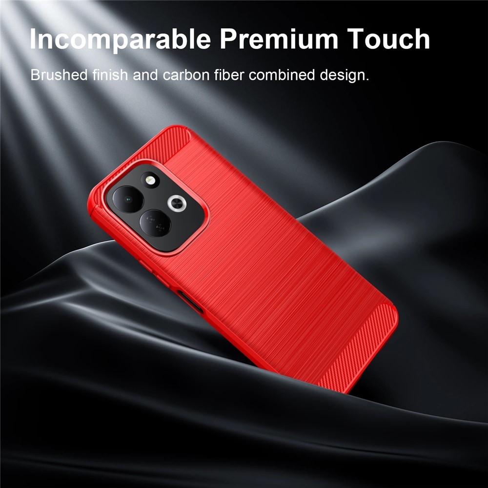 Carbon odolný gélový obal na Xiaomi Redmi 17 4G/5G - červený