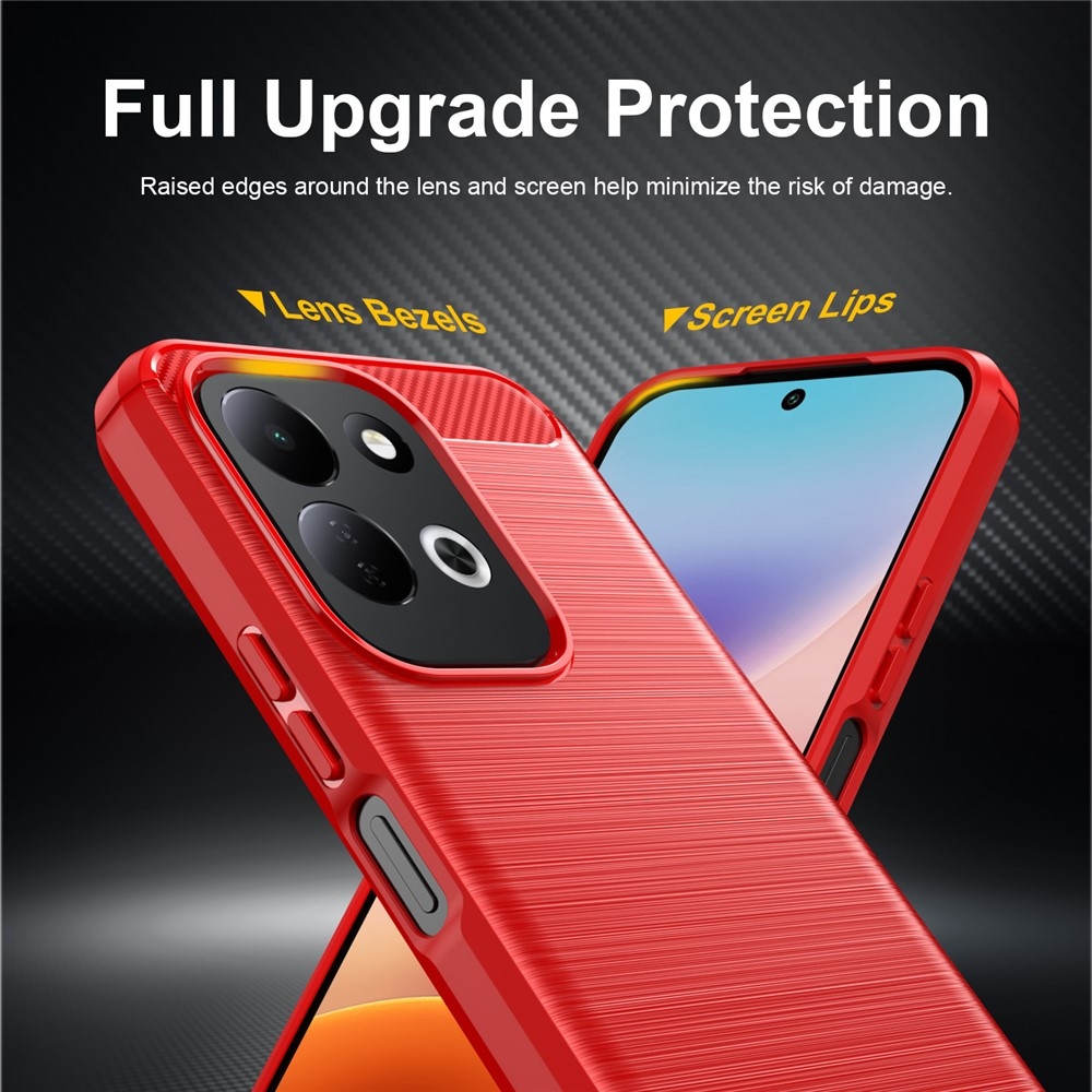 Carbon odolný gélový obal na Xiaomi Redmi 17 4G/5G - červený