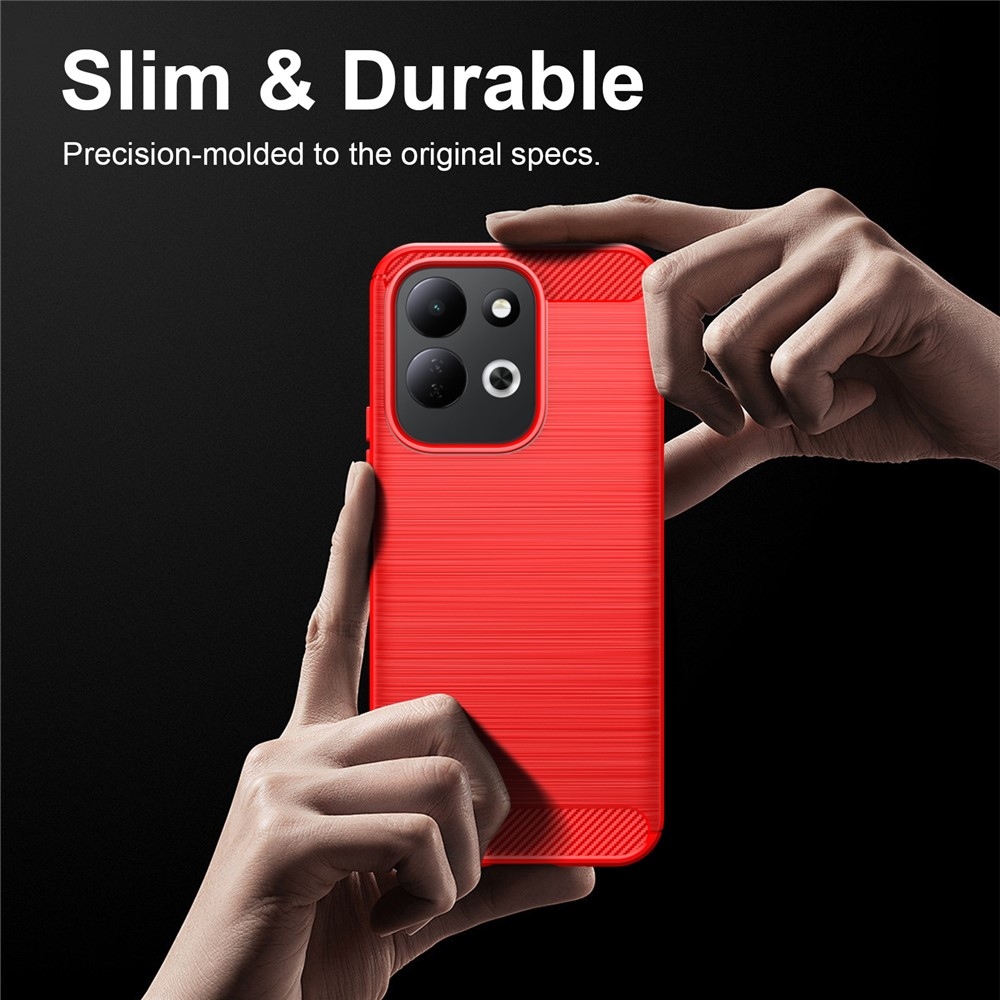 Carbon odolný gélový obal na Xiaomi Redmi 17 4G/5G - červený