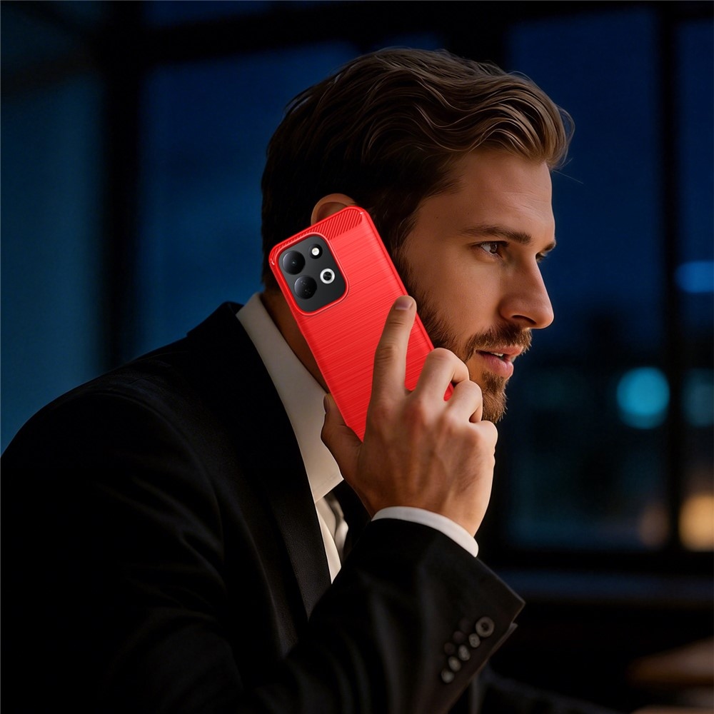 Carbon odolný gélový obal na Xiaomi Redmi 17 4G/5G - červený