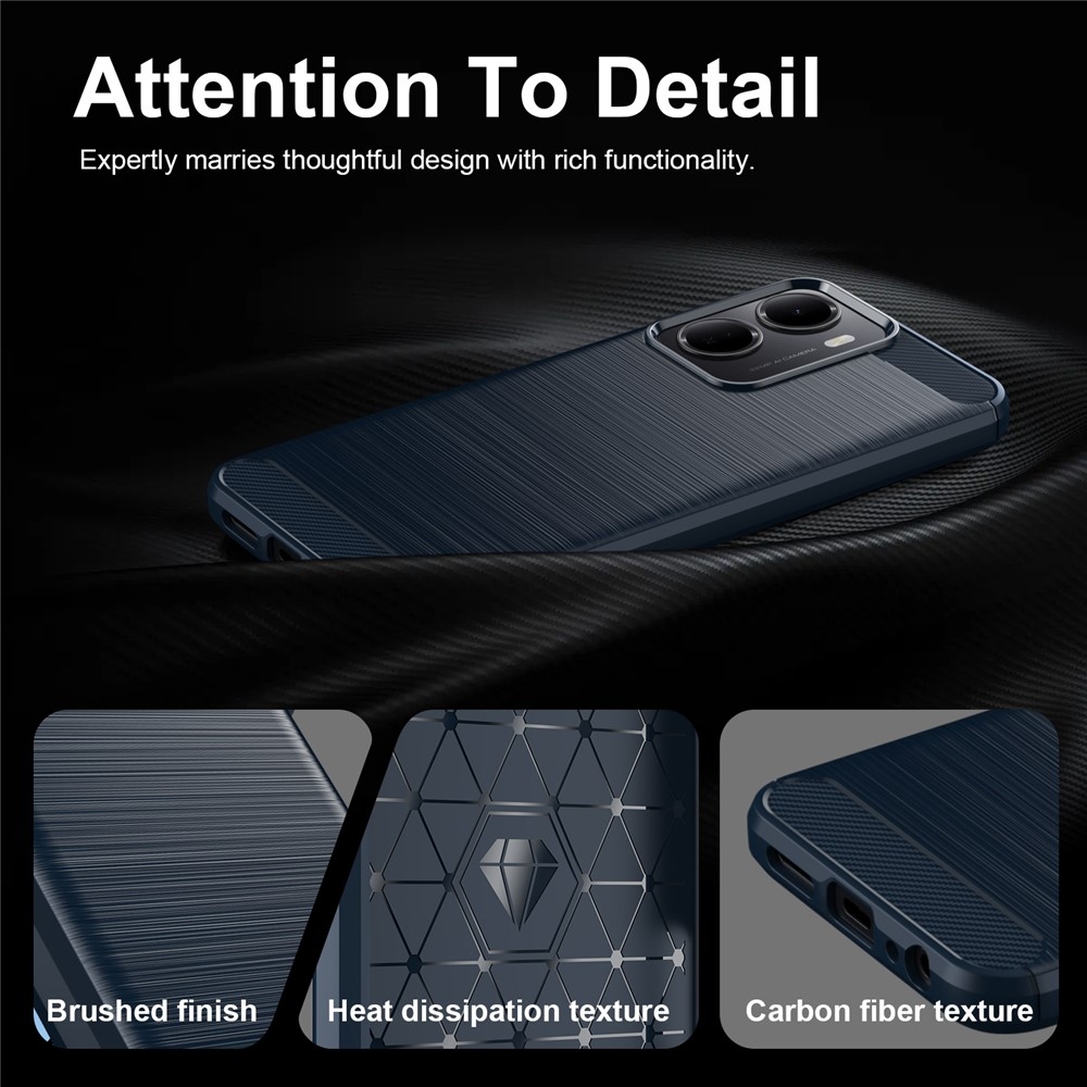 Carbon odolný gélový obal na Xiaomi Redmi A7 Pro - modrý