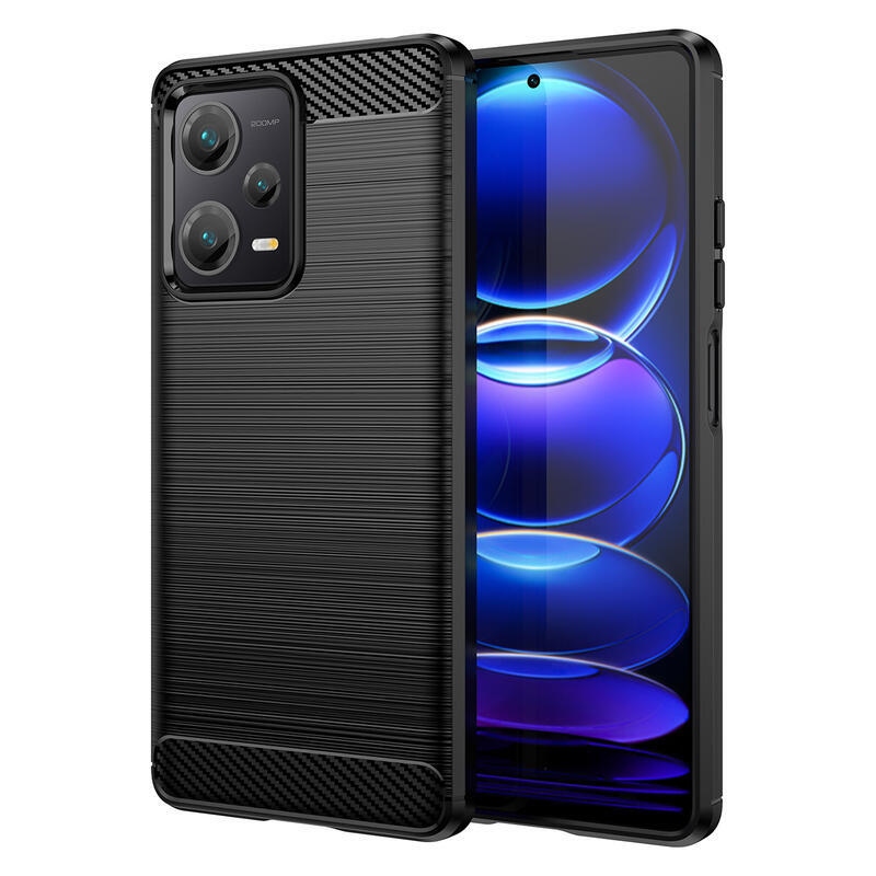 Carbon odolný gélový obal na Xiaomi Redmi Note 12 Pro+ 5G - čierny