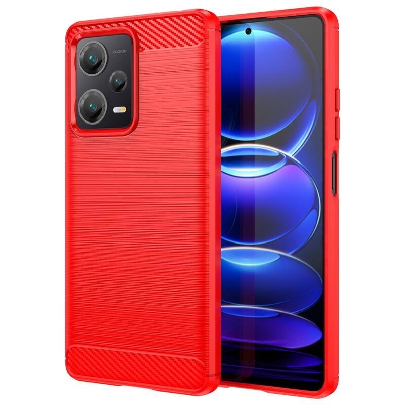 Carbon odolný gélový obal na Xiaomi Redmi Note 12 Pro + 5G - červený