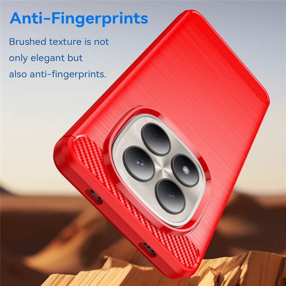 Carbon odolný gélový obal na Xiaomi Redmi Note 15 Pro 4G - červený