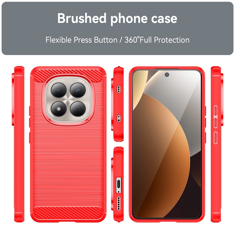 Carbon odolný gélový obal na Xiaomi Redmi Note 15 Pro 4G - červený