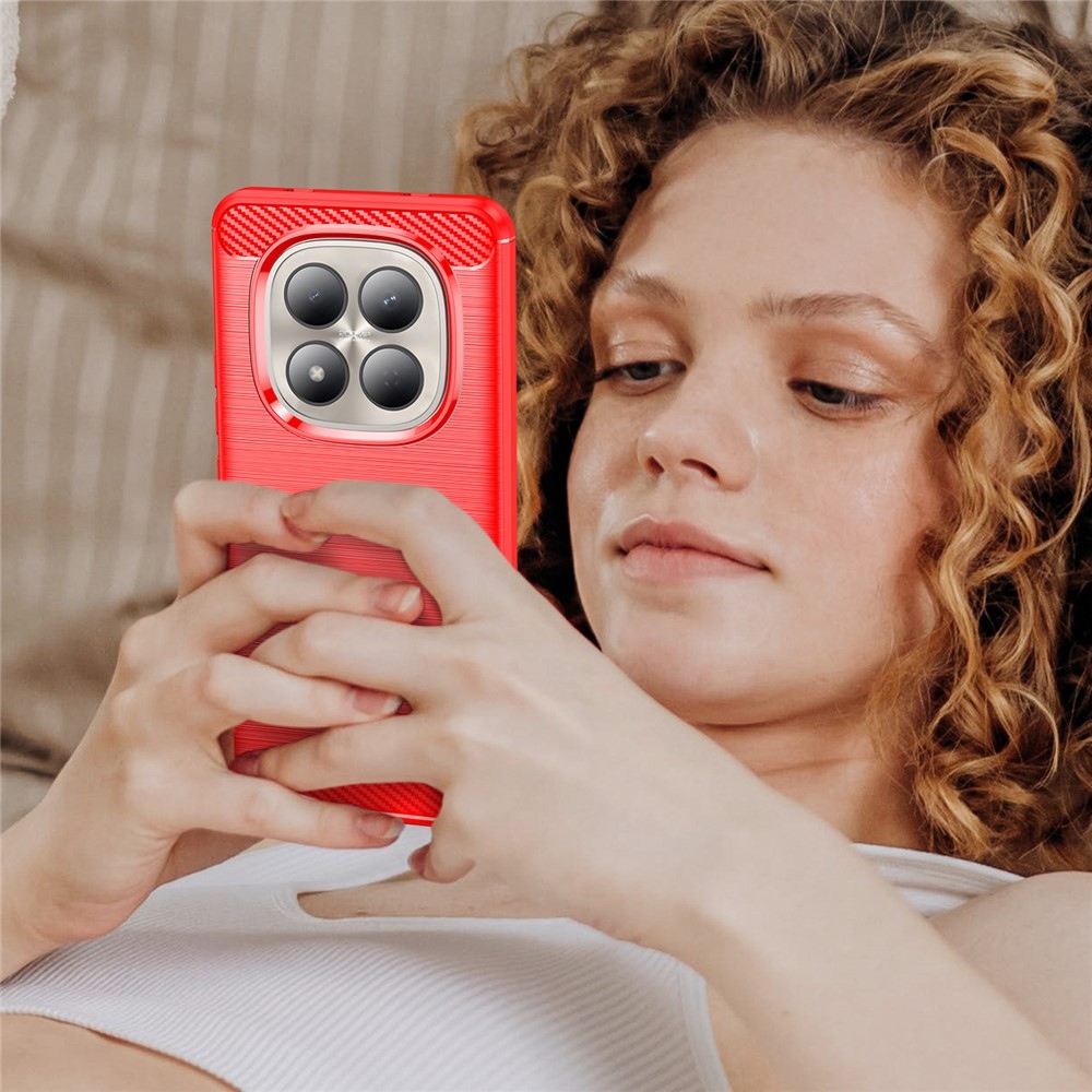 Carbon odolný gélový obal na Xiaomi Redmi Note 15 Pro 4G - červený