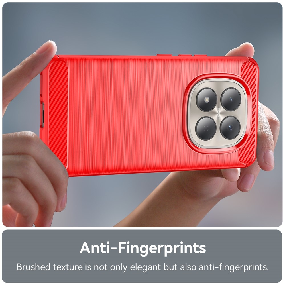 Carbon odolný gélový obal na Xiaomi Redmi Note 15 Pro 4G - červený