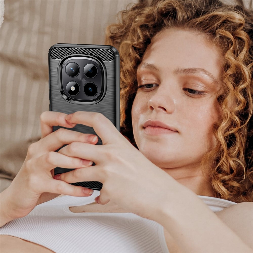 Carbon odolný gélový obal na Xiaomi Redmi Note 15 Pro+ 5G - čierny