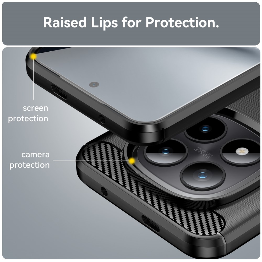 Carbon odolný gélový obal na Xiaomi Redmi Note 15 Pro+ 5G - čierny