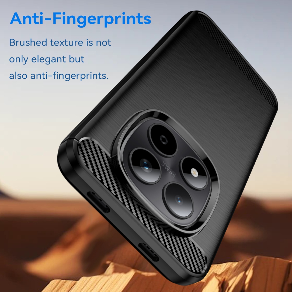 Carbon odolný gélový obal na Xiaomi Redmi Note 15 Pro 5G - čierny