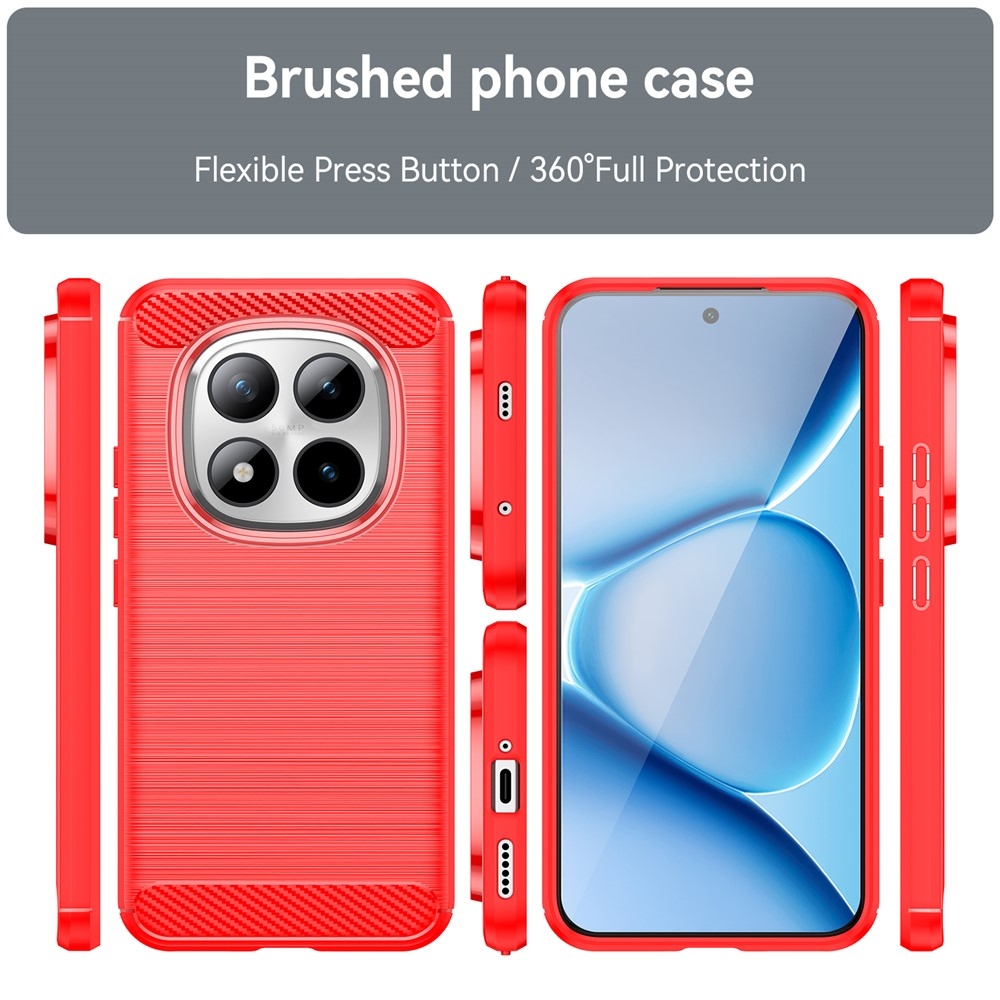 Carbon odolný gélový obal na Xiaomi Redmi Note 15 Pro+ 5G - červený