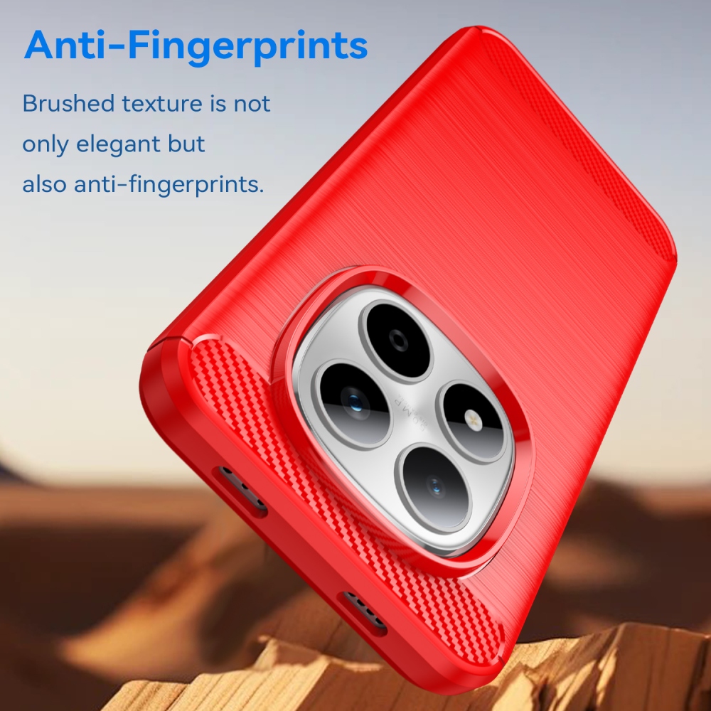 Carbon odolný gélový obal na Xiaomi Redmi Note 15 Pro 5G - červený