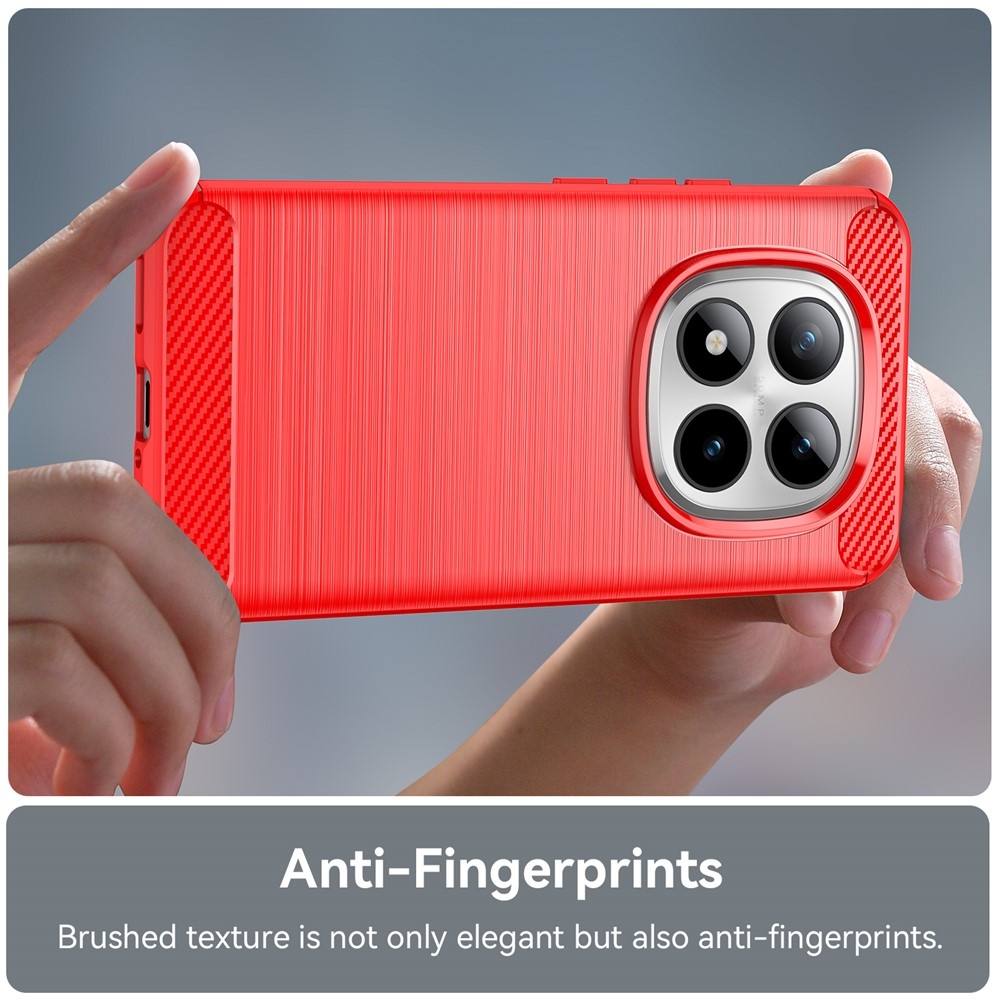 Carbon odolný gélový obal na Xiaomi Redmi Note 15 Pro+ 5G - červený