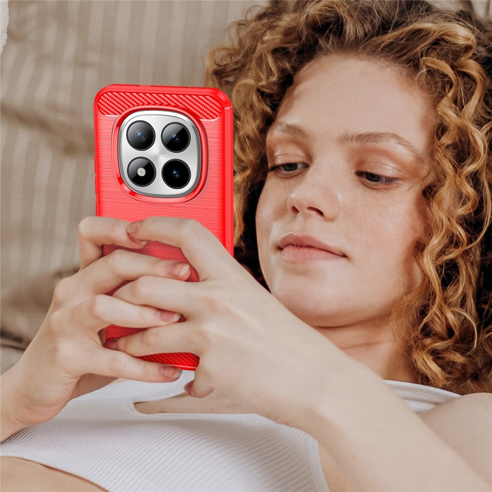 Carbon odolný gélový obal na Xiaomi Redmi Note 15 Pro+ 5G - červený