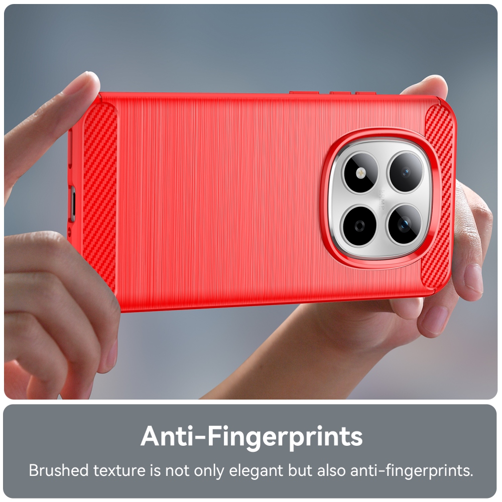 Carbon odolný gélový obal na Xiaomi Redmi Note 15 Pro 5G - červený