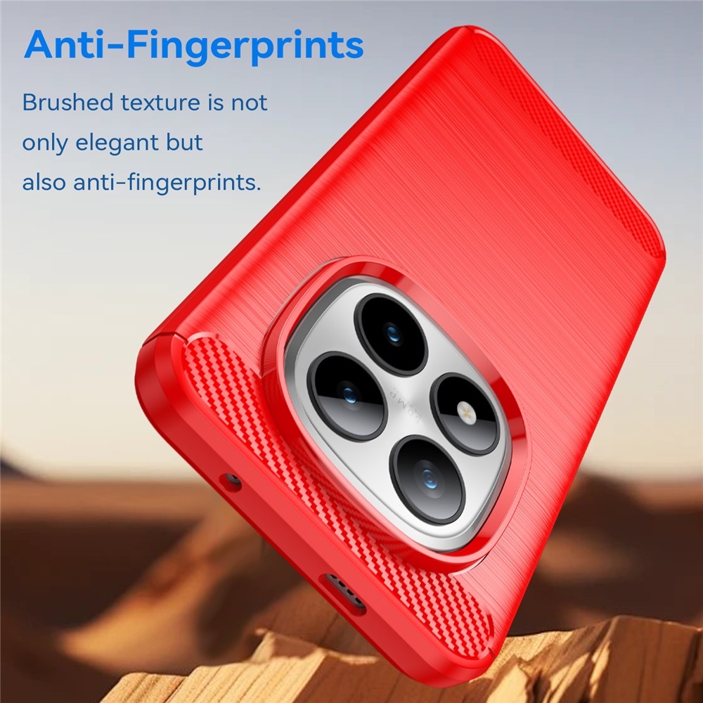 Carbon odolný gélový obal na Xiaomi Redmi Note 15 Pro+ 5G - červený