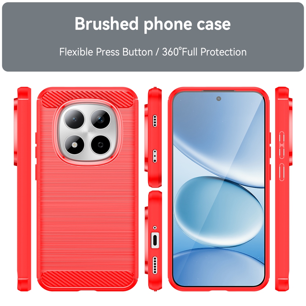 Carbon odolný gélový obal na Xiaomi Redmi Note 15 Pro 5G - červený