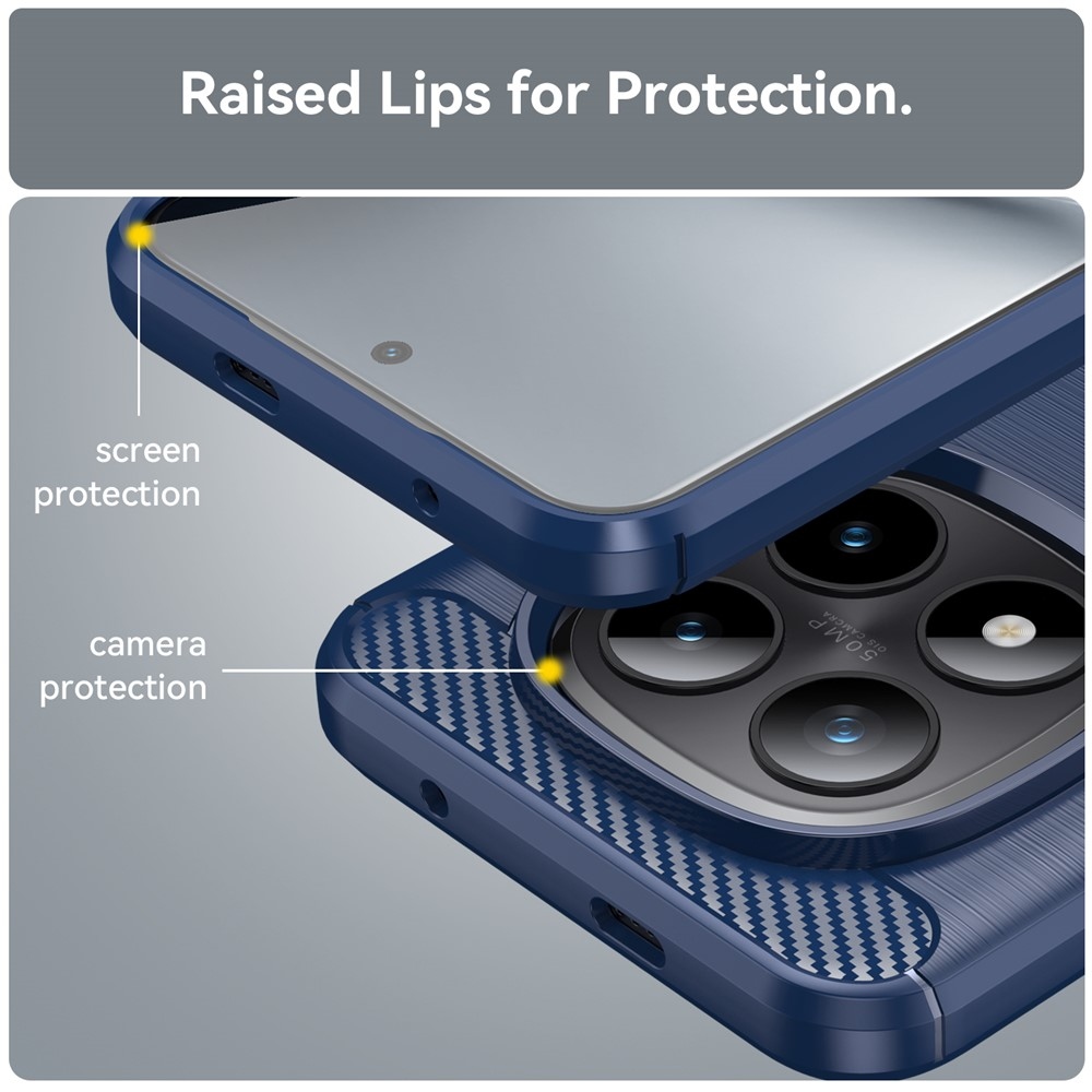 Carbon odolný gélový obal na Xiaomi Redmi Note 15 Pro+ 5G - modrý