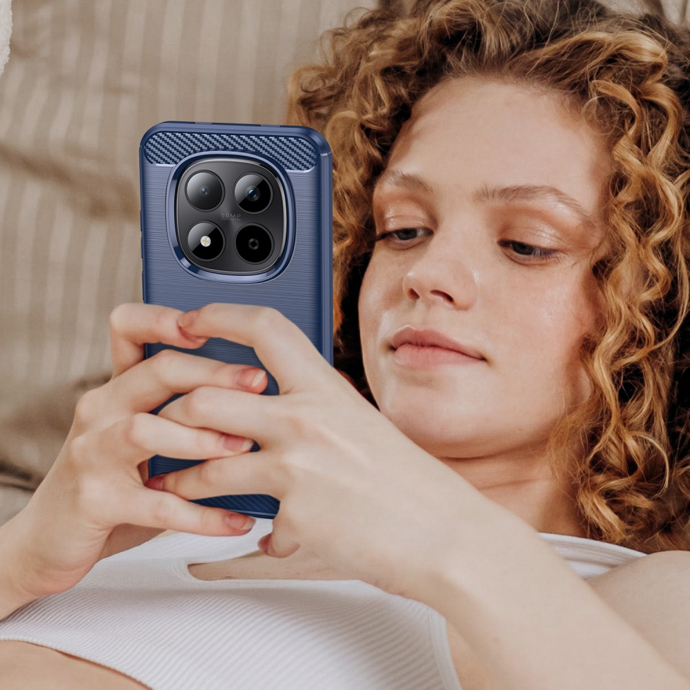 Carbon odolný gélový obal na Xiaomi Redmi Note 15 Pro 5G - modrý
