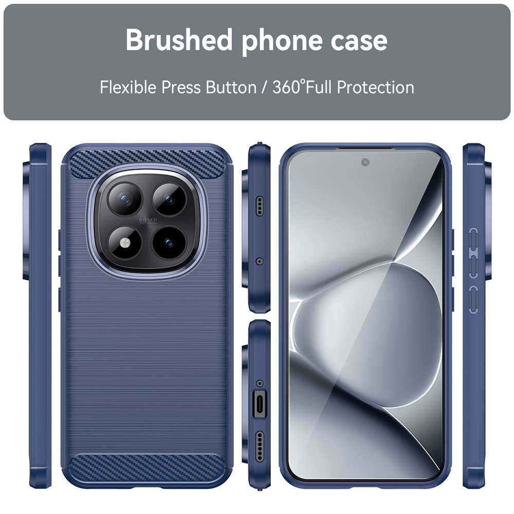 Carbon odolný gélový obal na Xiaomi Redmi Note 15 Pro+ 5G - modrý