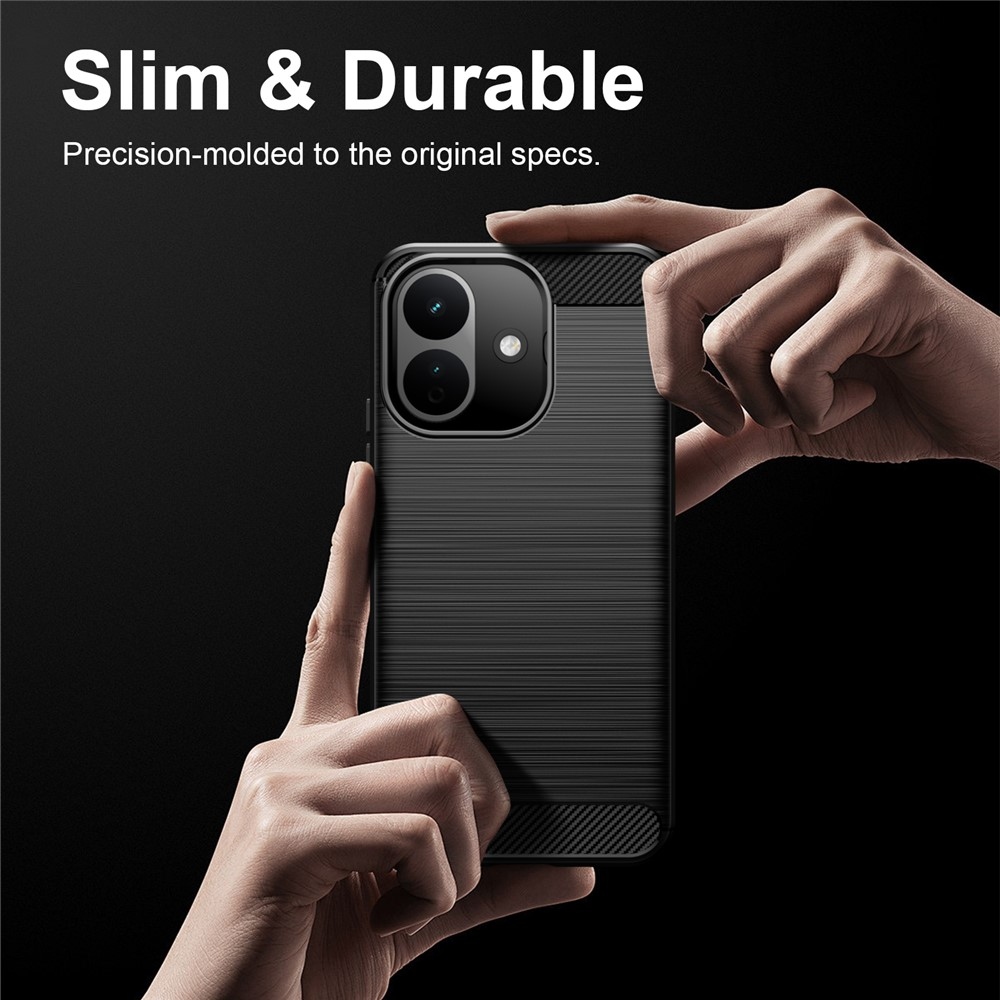 Carbon odolný gélový obal na Xiaomi Redmi Note 17 Pro 5G - čierny