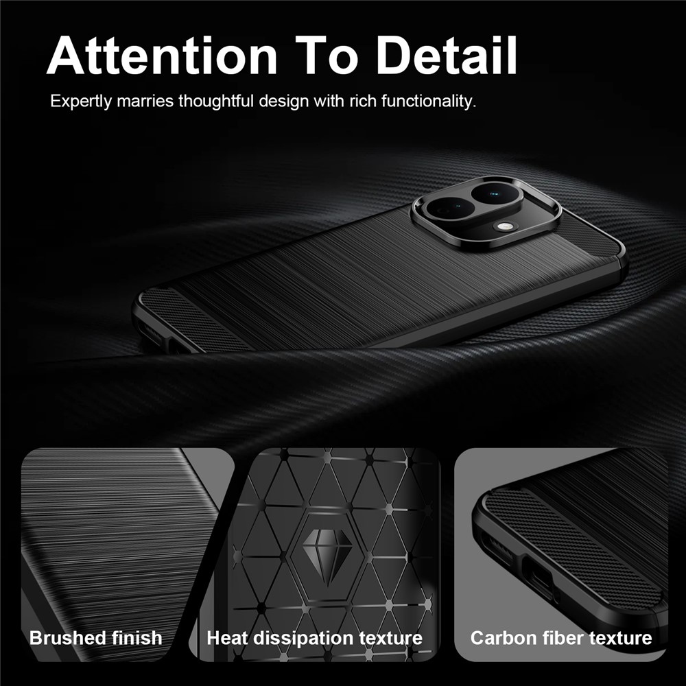 Carbon odolný gélový obal na Xiaomi Redmi Note 17 Pro 5G - čierny
