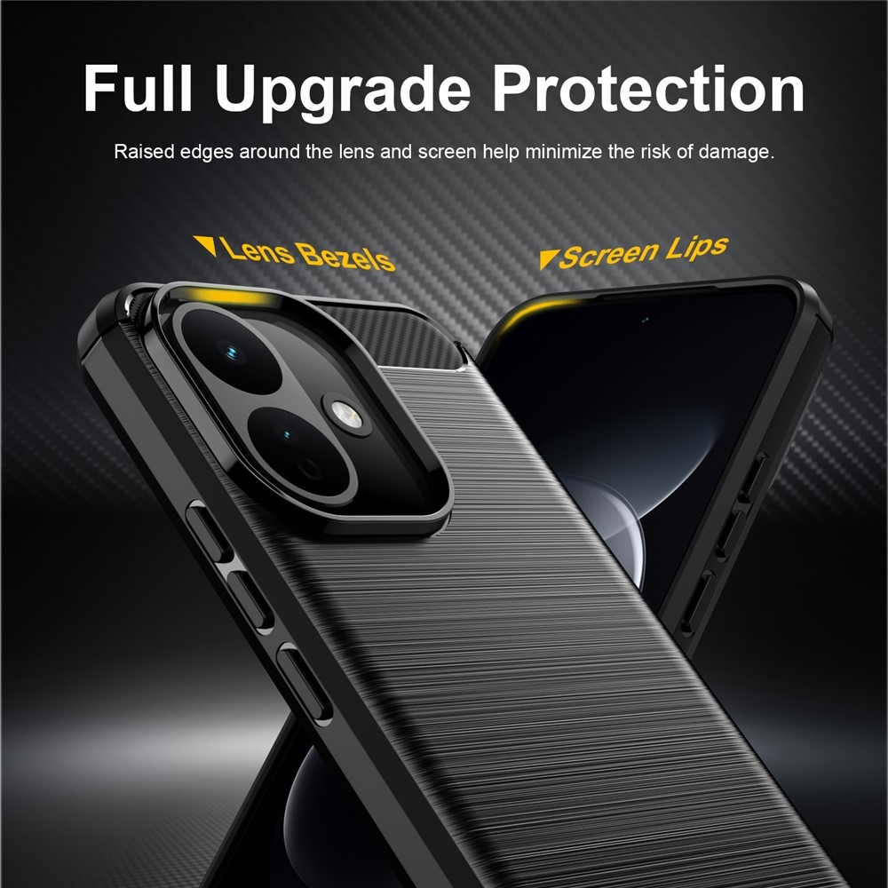 Carbon odolný gélový obal na Xiaomi Redmi Note 17 Pro 5G - čierny
