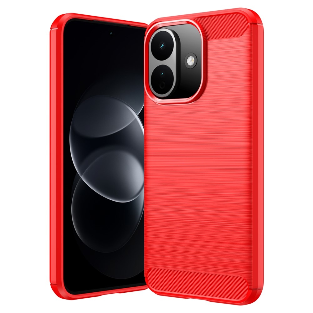 Carbon odolný gélový obal na Xiaomi Redmi Note 17 Pro 5G - červený