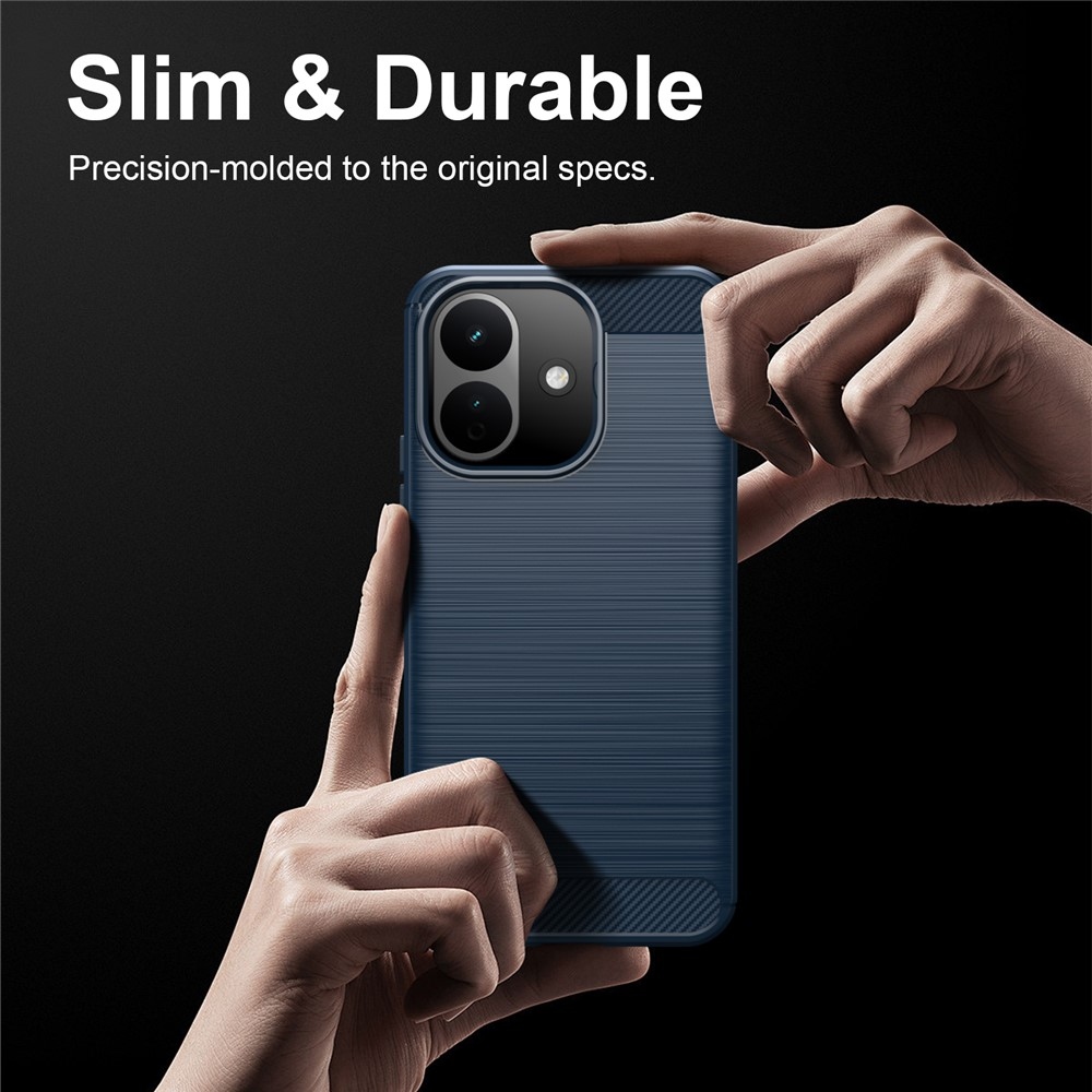 Carbon odolný gélový obal na Xiaomi Redmi Note 17 Pro 5G - modrý