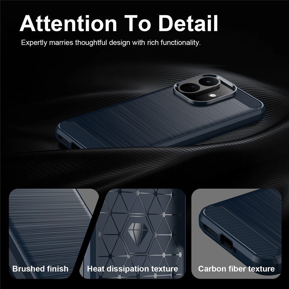 Carbon odolný gélový obal na Xiaomi Redmi Note 17 Pro 5G - modrý