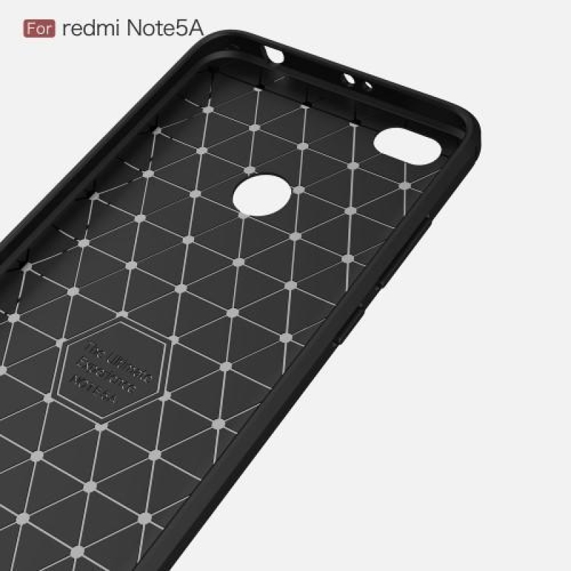 Carbon odolný gelový obal na Xiaomi Redmi Note 5A Prime - čierny