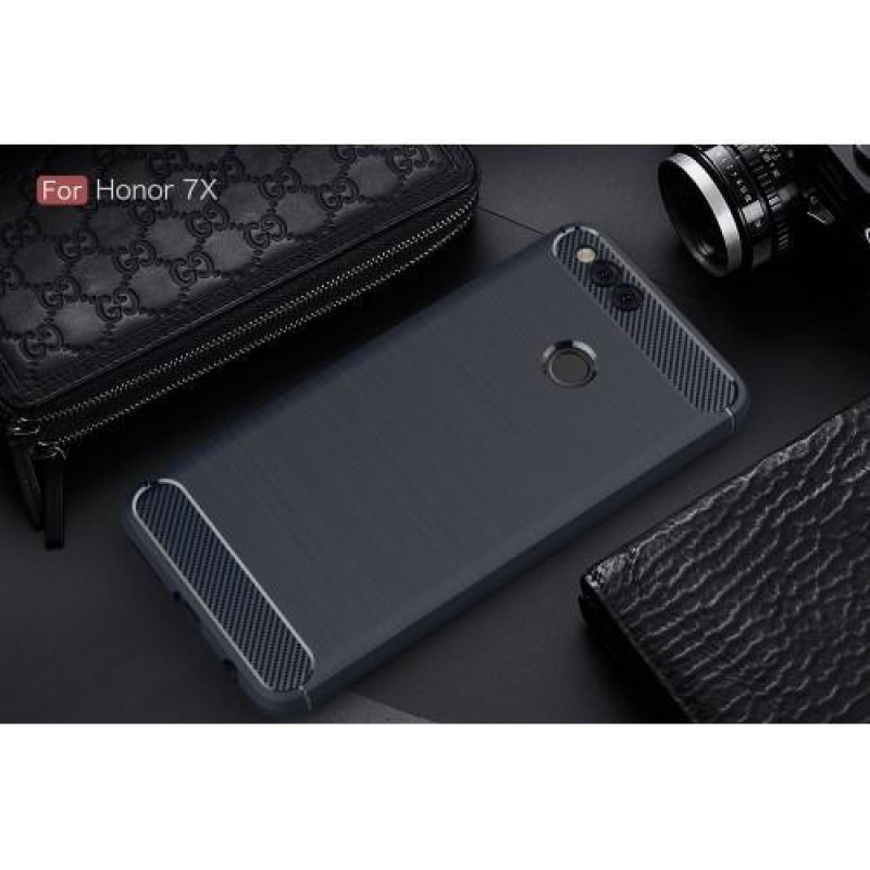 Carbon odolný gélový obal s brúsením na Honor 7X - tmavomodrý