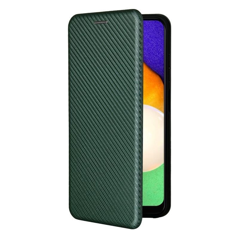 Carbon peněženkové puzdro na mobil Samsung Galaxy A03s (166.6 x 75.9 x 9.1mm) - zelené