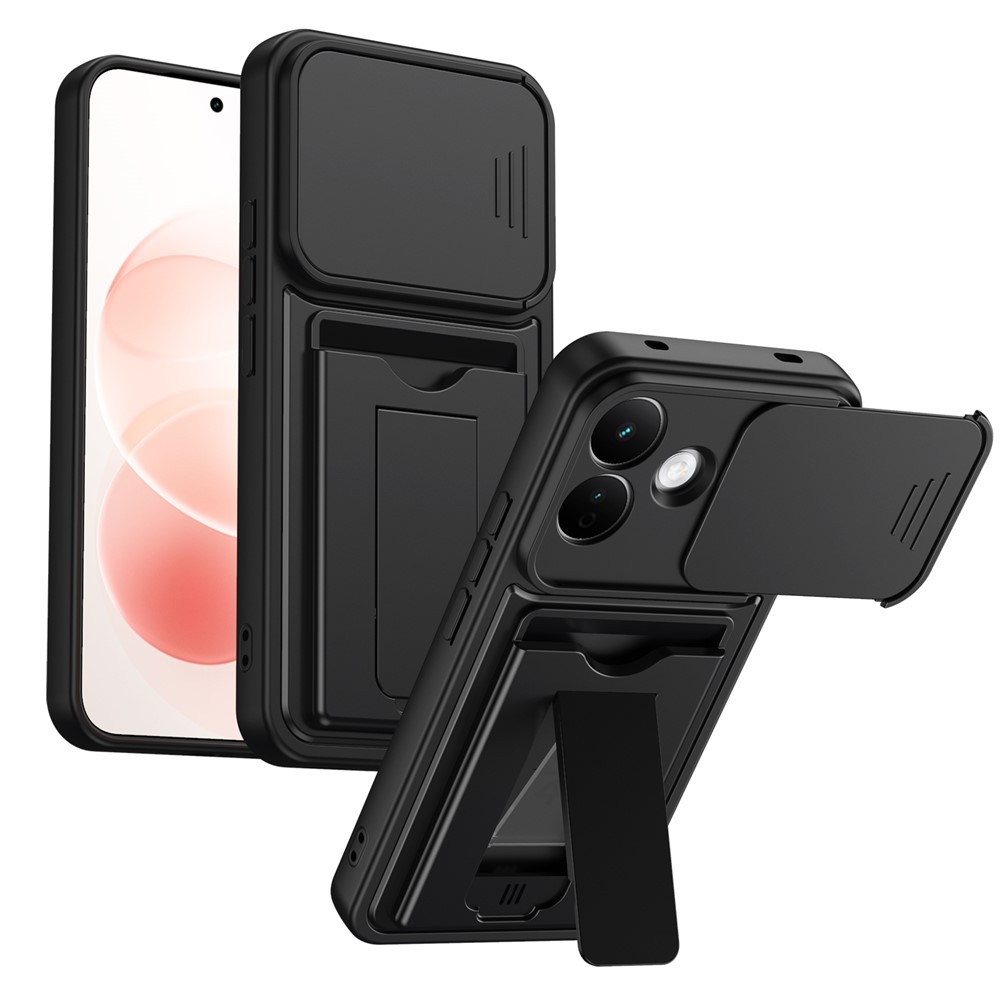 Cards odolný kryt s priehradkou na karty na mobil Xiaomi Redmi Note 17 Pro 5G - čierny