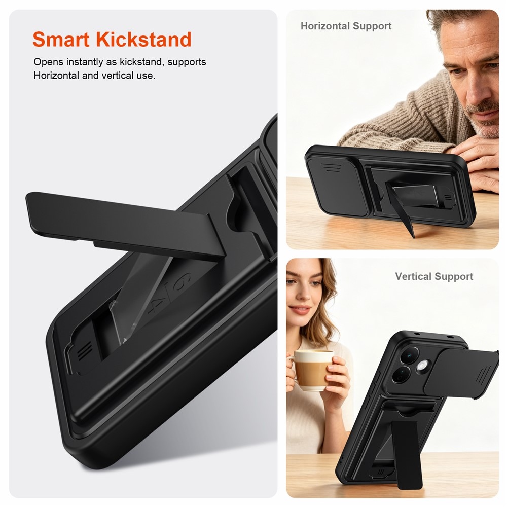 Cards odolný kryt s priehradkou na karty na mobil Xiaomi Redmi Note 17 Pro 5G - čierny