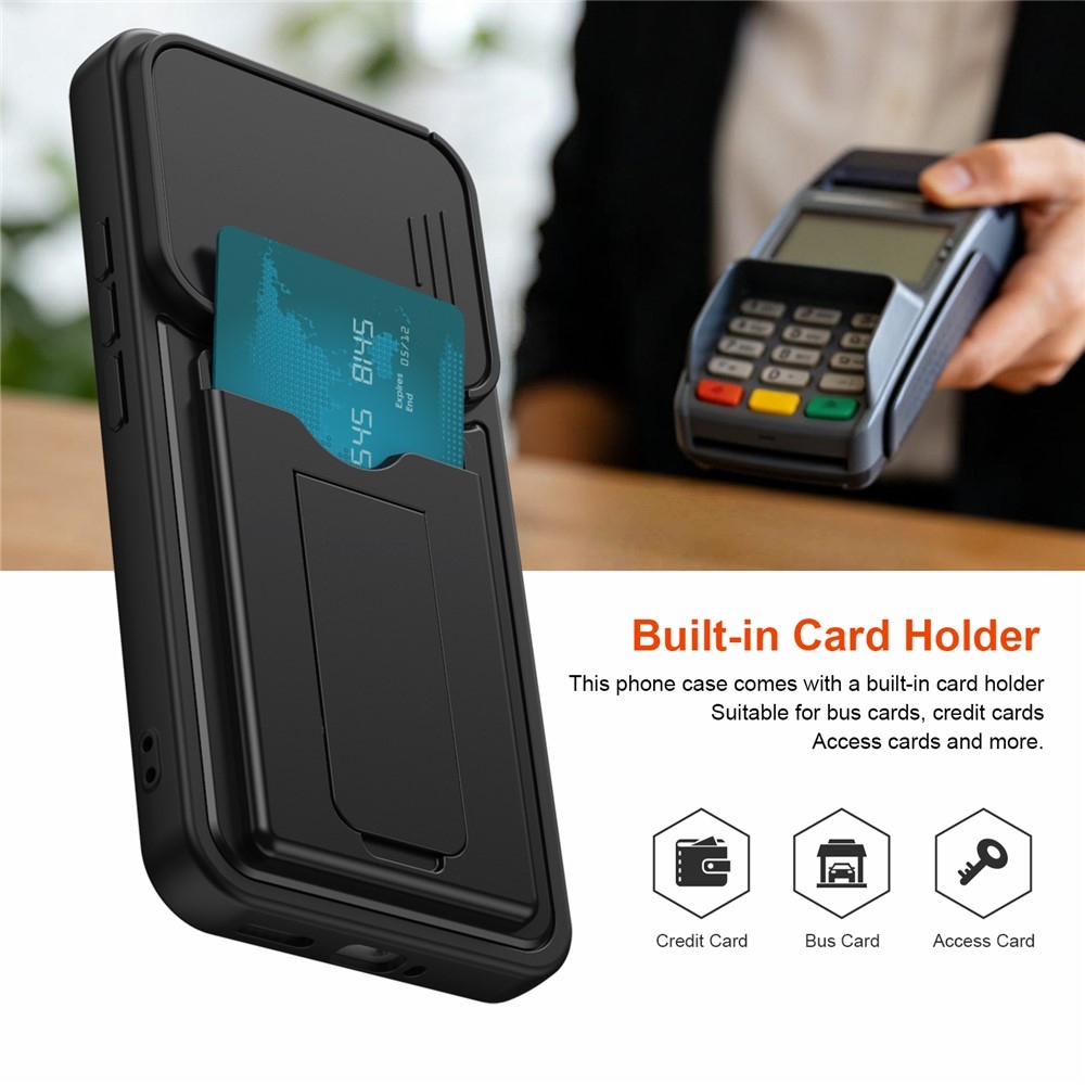 Cards odolný kryt s priehradkou na karty na mobil Xiaomi Redmi Note 17 Pro 5G - čierny