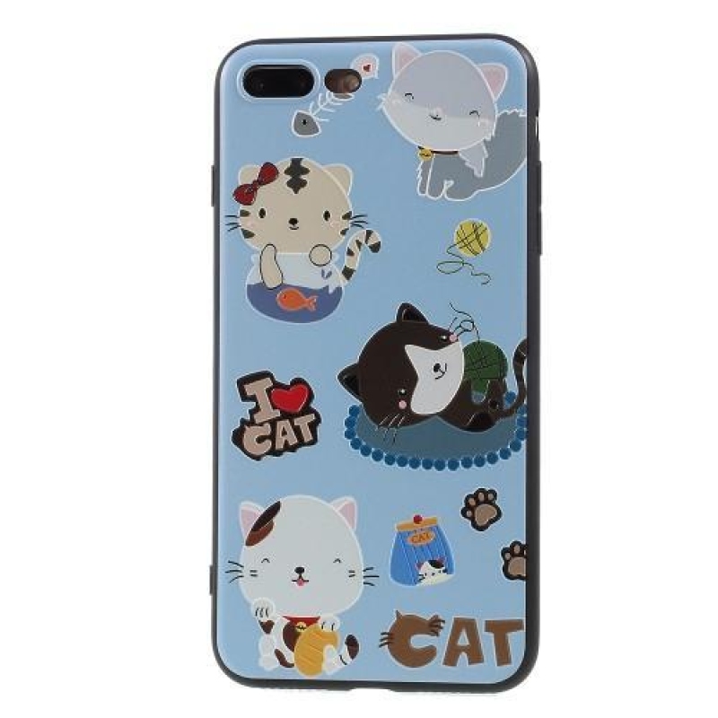 Cartoo gélový obal s motívom na iPhone 8 Plus a 7 Plus - love cat